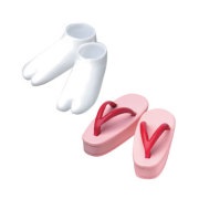オビツ23・25・27センチ用草履・足袋セット 赤 27SH-F010R