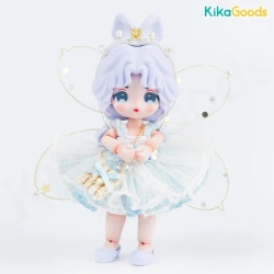 オビツ11ボディ、1/12、ブラインドドールサイズ パフィースカートドレスセット ライトブルー