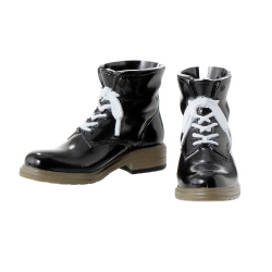 PetWORKS  メンズワークブーツ エナメルブラック（靴紐ホワイト） [5623041]