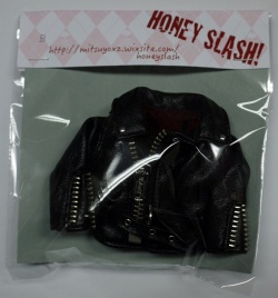 HS ライダースジャケット黒 22cmドールサイズ[bo005b]