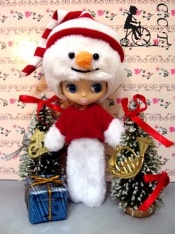 CCTプチブライスサイズスノーマンドレスcp103