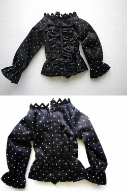 HSシャーリングブラウスドット（プーリップ）ho074