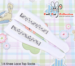 coolcat ブライス・プーリップサイズ ロリータミュージカルノートニーハイソックスKS-P22ブラック
