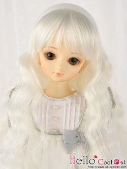 7～8インチCC耐熱ウィッグウェーブロング クリームホワイトNC-M01 9804