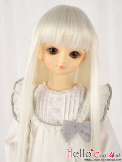 7～8インチCC耐熱ウィッグストレートロング クリームホワイトNC-M01 9808