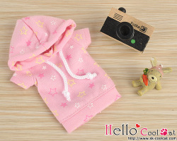 CC フード付ショートスリーブシャツ スター ピンクNP-A04