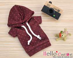 CC フード付ショートスリーブシャツ ドットクリムゾン NP-A16