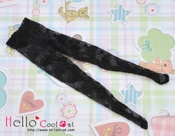 coolcat プーリップサイズ ハート柄ストッキングPP-12Nブラック