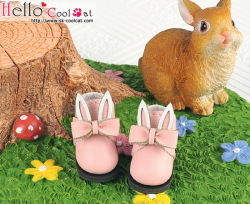 CC かわいいうさ耳付アンクルブーツ ピンク23-5