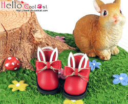 CC かわいいうさ耳付アンクルブーツ レッド23-7