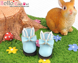 CC かわいいうさ耳付アンクルブーツ スカイブルー23-8