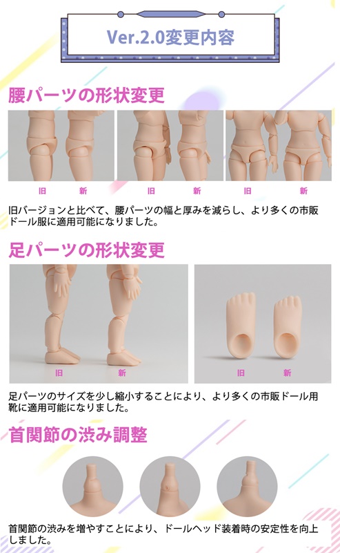 PICCODO BODY9 デフォルメドールボディ PIC-D001CW クリームホワイト