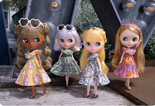 新品《natural by clip》LRドットフリルカラーワンピース