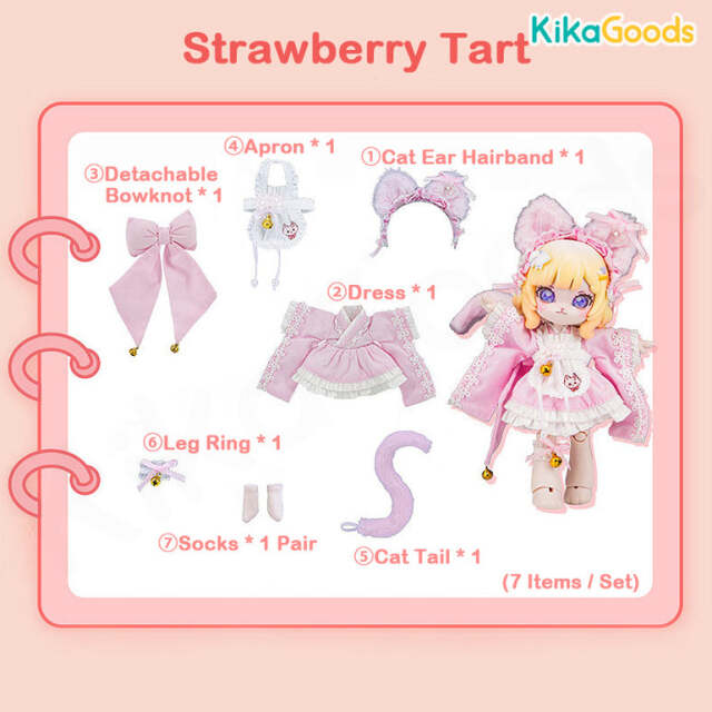 イースター☆タルトset 1/12 ドレスセット デザートシリーズ いちごタルト/タロイモケーキ