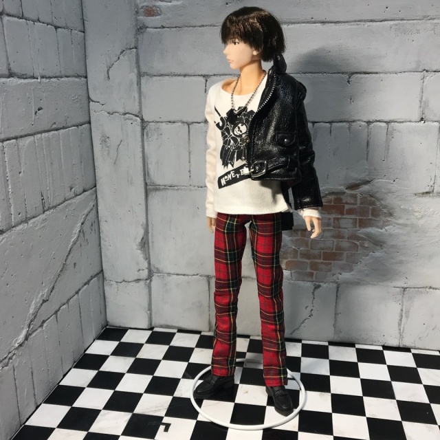 【国内発送】ESCADA ストレート パンツ タータンチェック HS タイトストレートパンツ【1/6男子図鑑】[dn004]