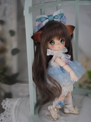 オビツ21　花かごの小部屋　猫　ドール　1/6　カスタムヘッド　オビツ22 オビツ21 花かごの小部屋 猫 ドール 1/6 カスタムヘッド オビツ