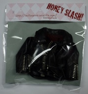 HS ライダースジャケット黒 22cmドールサイズ[bo005b]