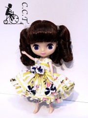 CCTプチブライスサイズイエローストライプワンピースcp128