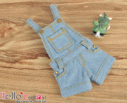 CC デニムオーバーオールショーツ フェイデッドブルーOS-02