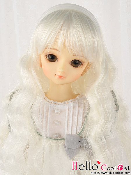 7～8インチCC耐熱ウィッグウェーブロング クリームホワイトNC-M01 9804