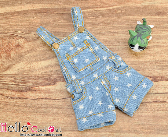 CC デニムオーバーオールショーツ フェイデッドブルースターOS-03