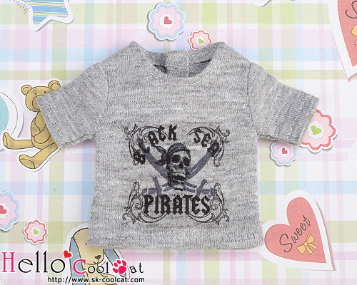 coolcat 半袖プリントTシャツ/ブラックシー グレー PR-87