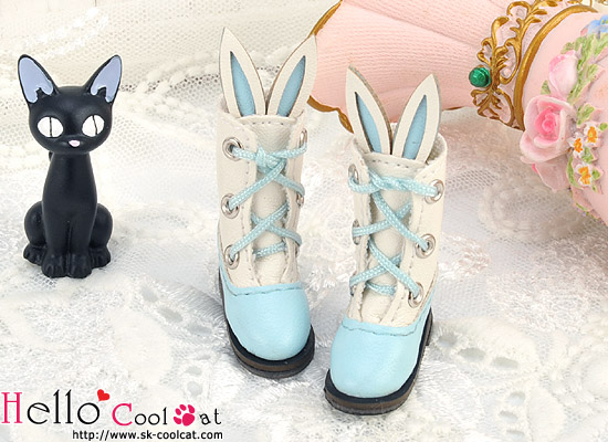 CC かわいいうさ耳付ブーツ スカイブルー24-6