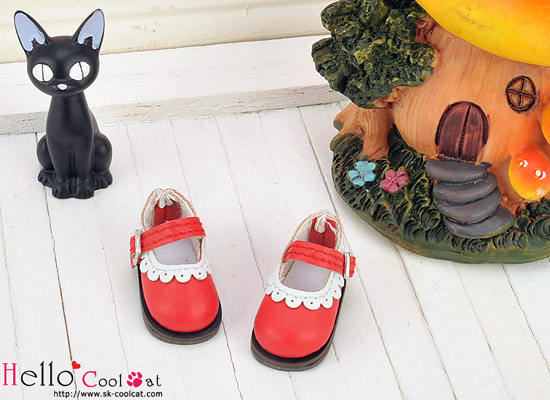 coolcat レースストラップ シューズ レッド 08-07