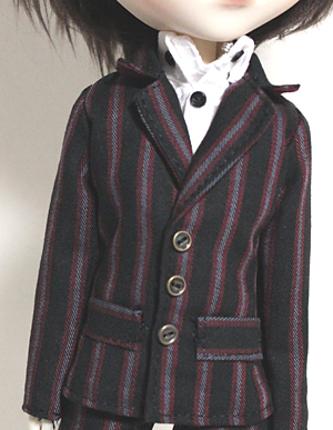 HS ストライプジャケット赤系/イスルサイズ ho055