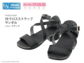50クロスストラップサンダル ブラック FAR230-BLK