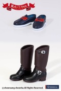 Shoes Selection エンジニアブーツ（ダークブラウン）×ローファー(ブルー)