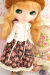 CC 花柄 ロングスカート ブラウン PF-1