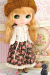 CC 花柄 ロングスカート ブラウン PF-1