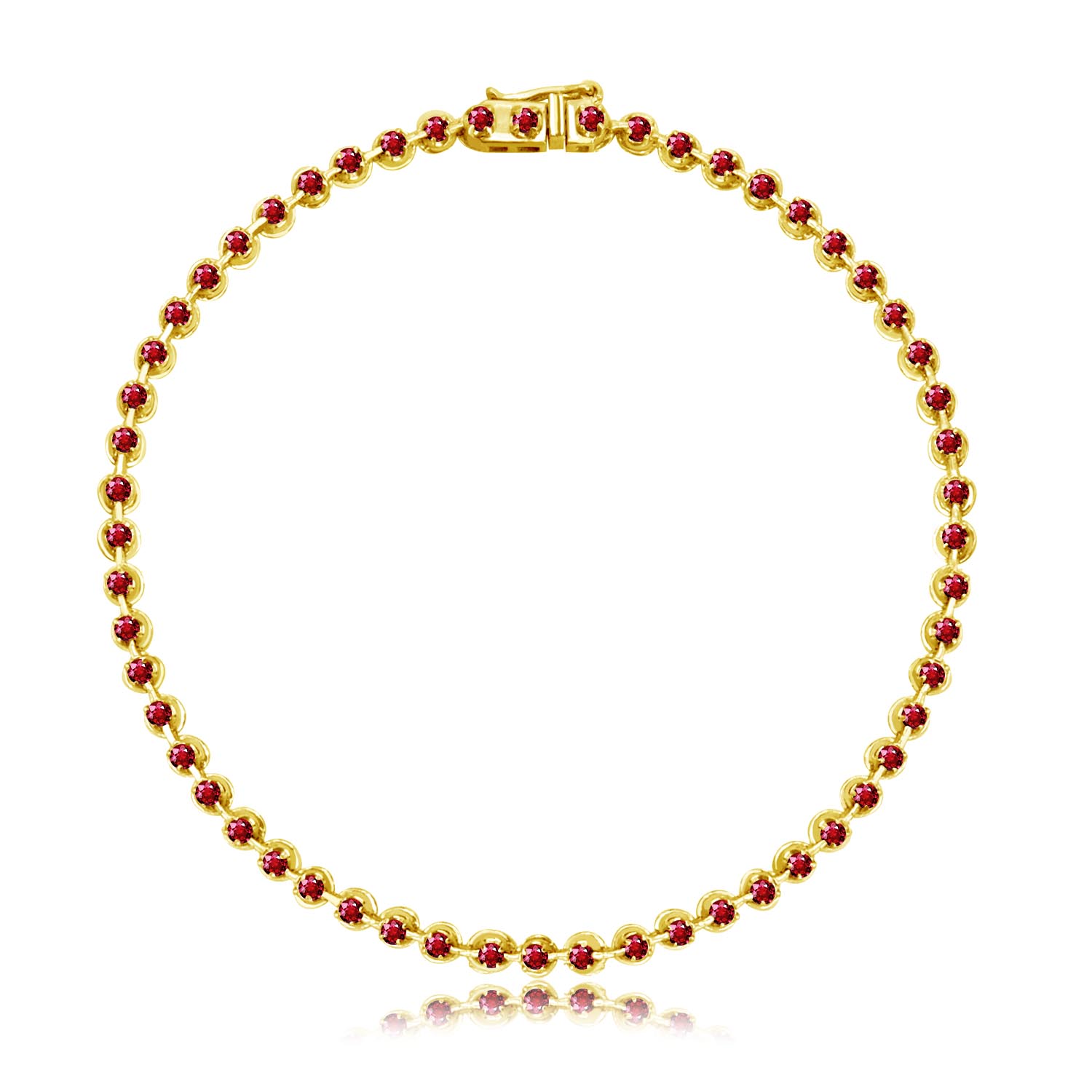 ブレスレット ルビー テニスブレスレット 56石 1.0ct K18 18金 ゴールド  lb37-0004