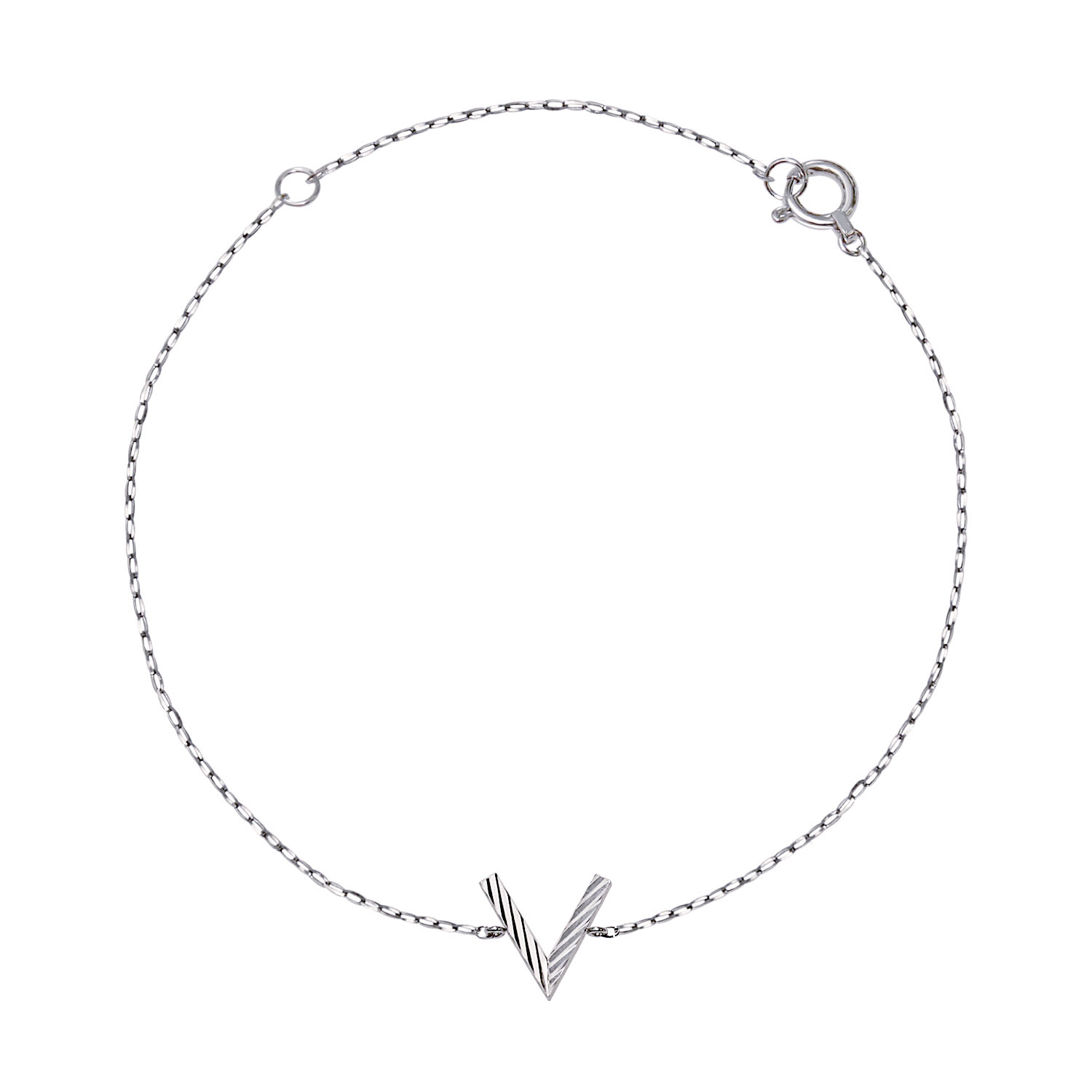 ブレスレット レディース プラチナ 地金 V デザイン