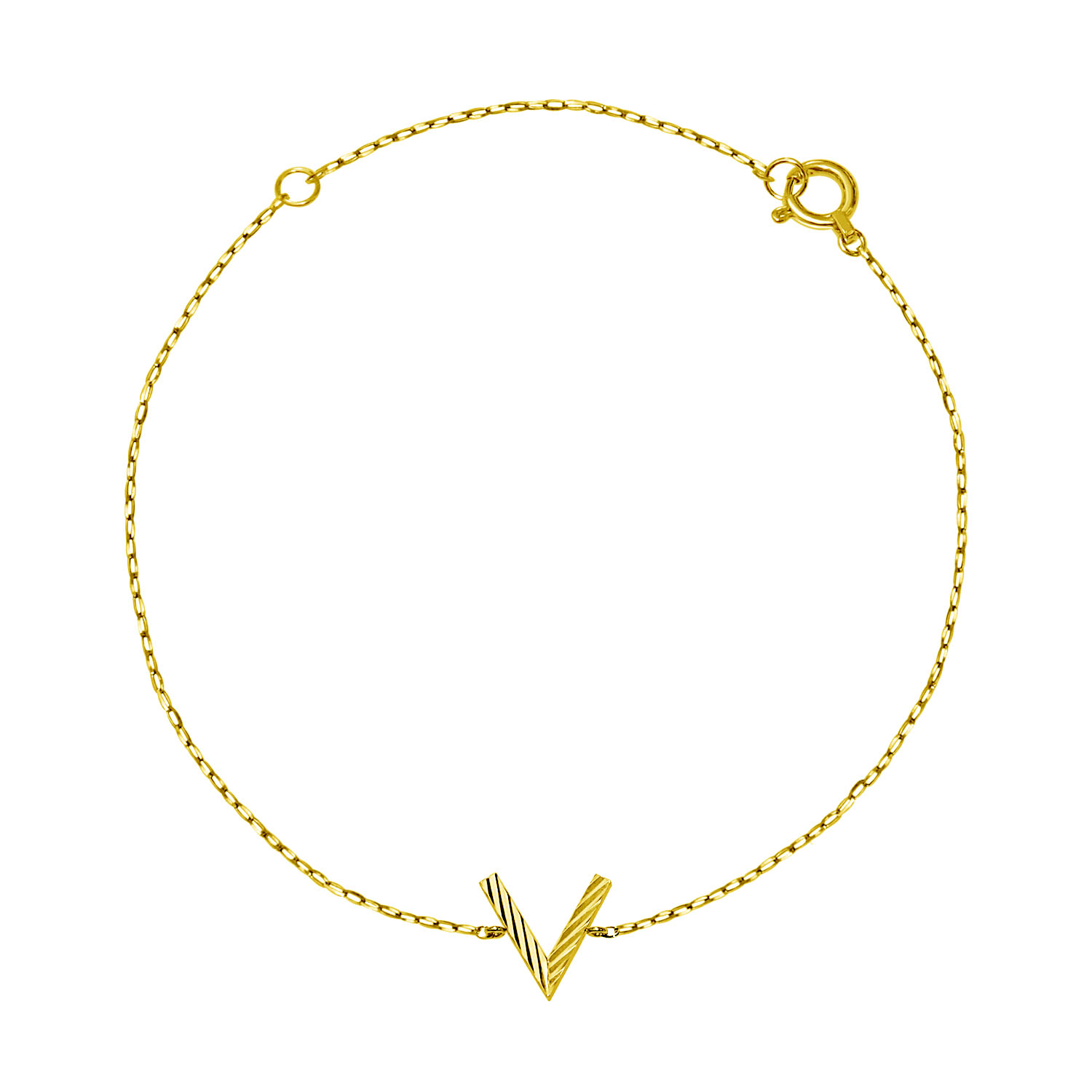 ブレスレット レディース プラチナ 地金 V デザイン