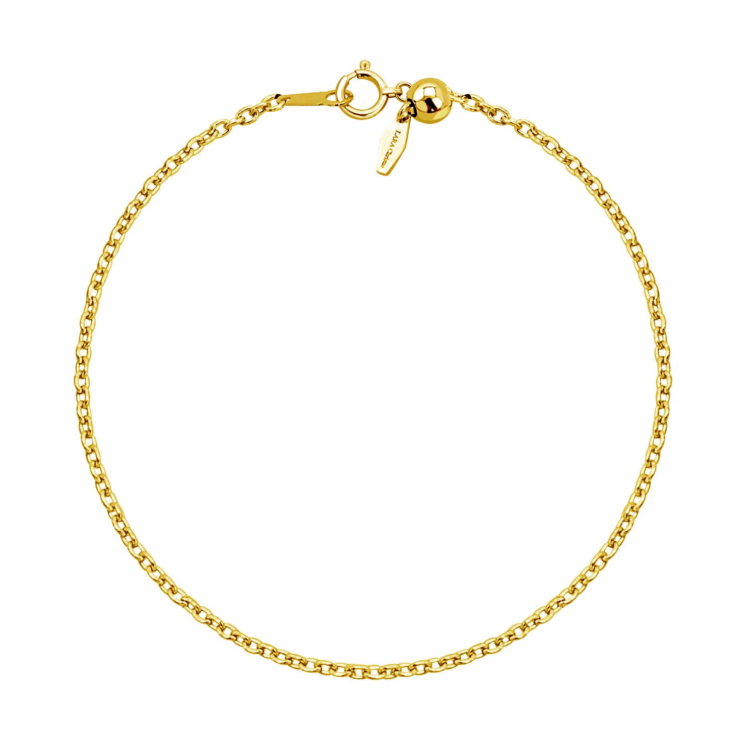 チェーン  ブレスレット 丸小豆0.45φ 幅 約 1.5mm K18 ゴールド