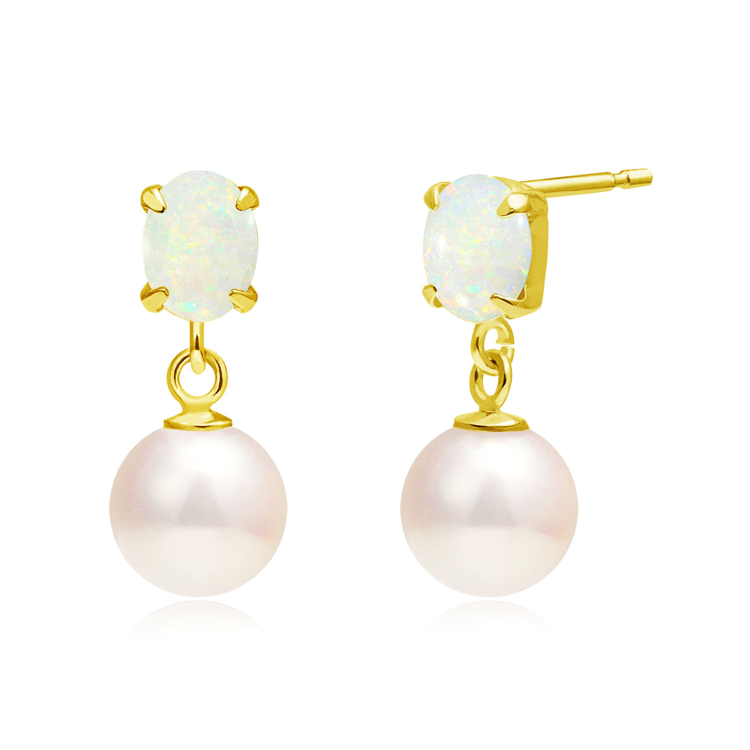 ピアス レディース あこや真珠 4.5～5.0mm 両耳 2珠 パール オパール K18 18金 ゴールド le102-0011-yg