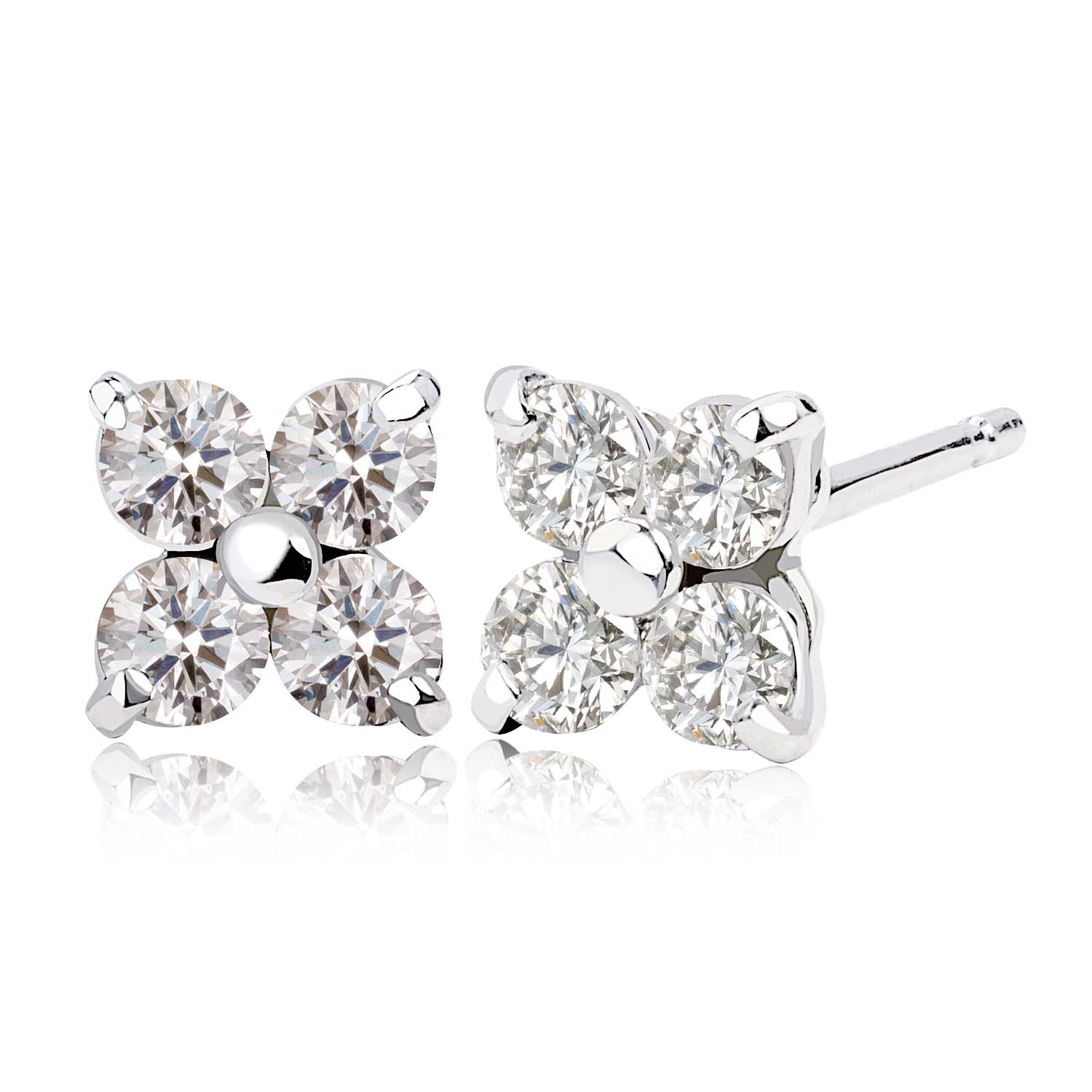 フラワー ダイヤモンド 4石 計0.3ct pt900