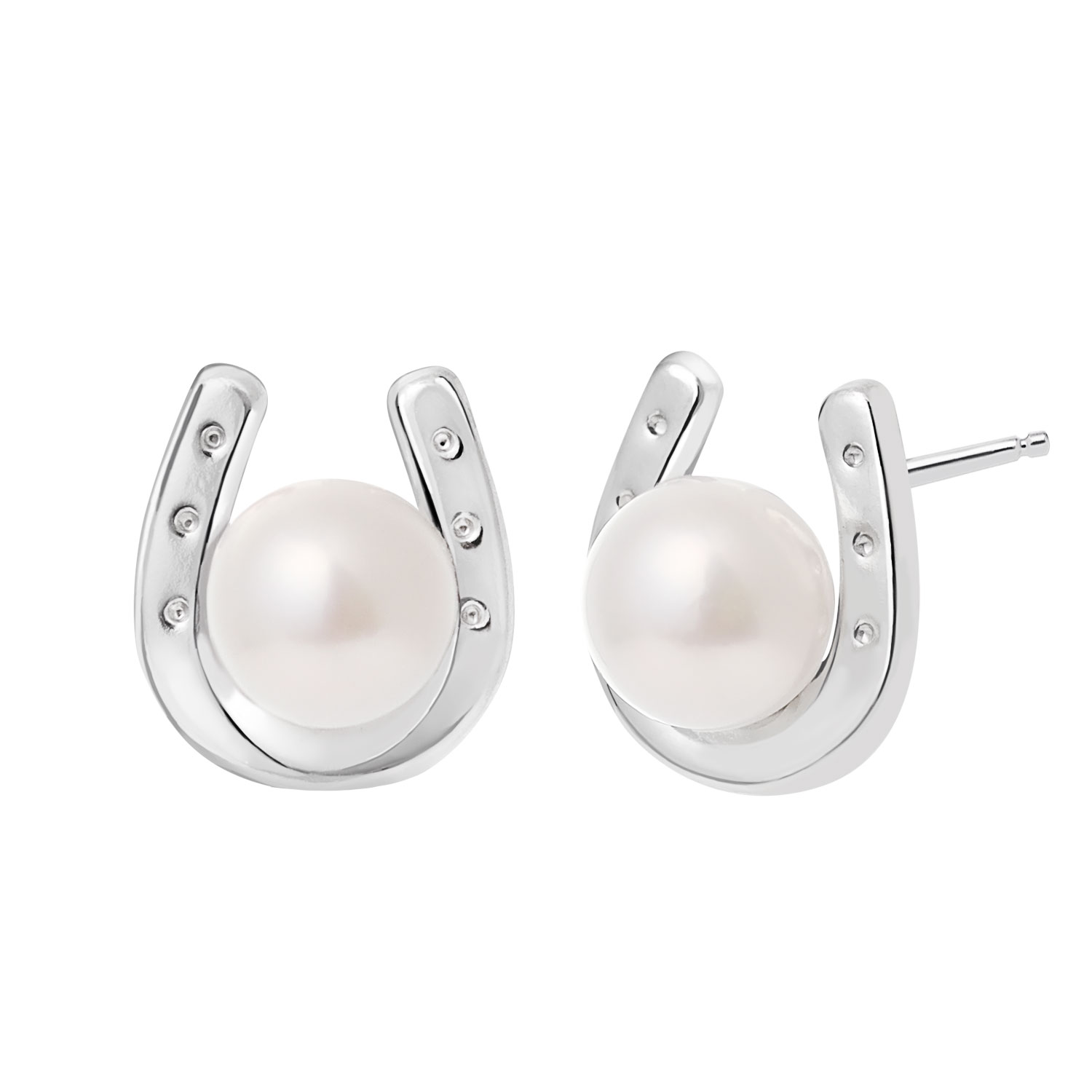 ピアス レディース あこや真珠 パール 5.0～6.0mm 2珠 PT900 プラチナ 馬蹄 U字