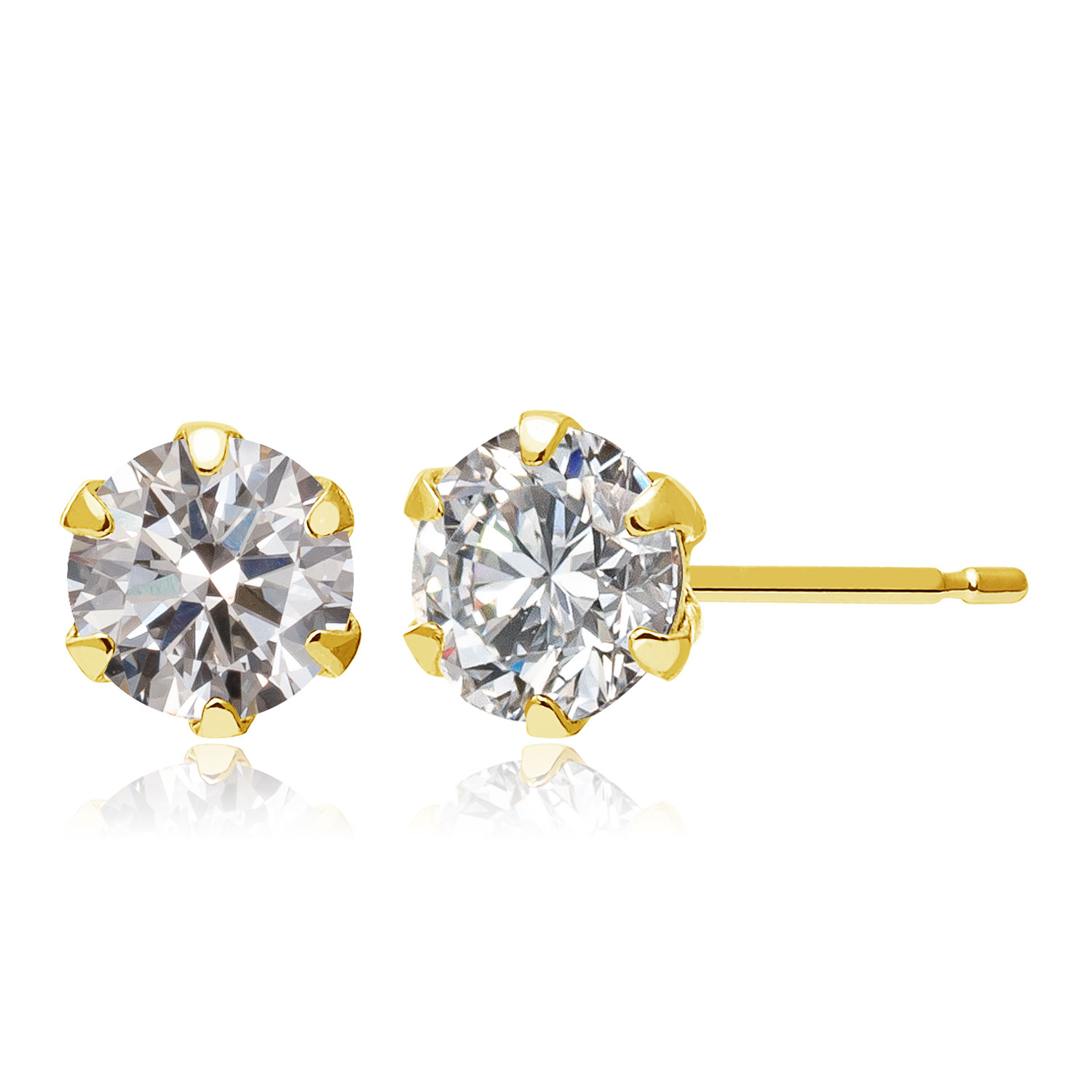 ピアス 両耳 ダイヤモンド 1粒 計 0.4ct 6本爪 スタッドピアス K18 ゴールド 18金 le71-0011-yg