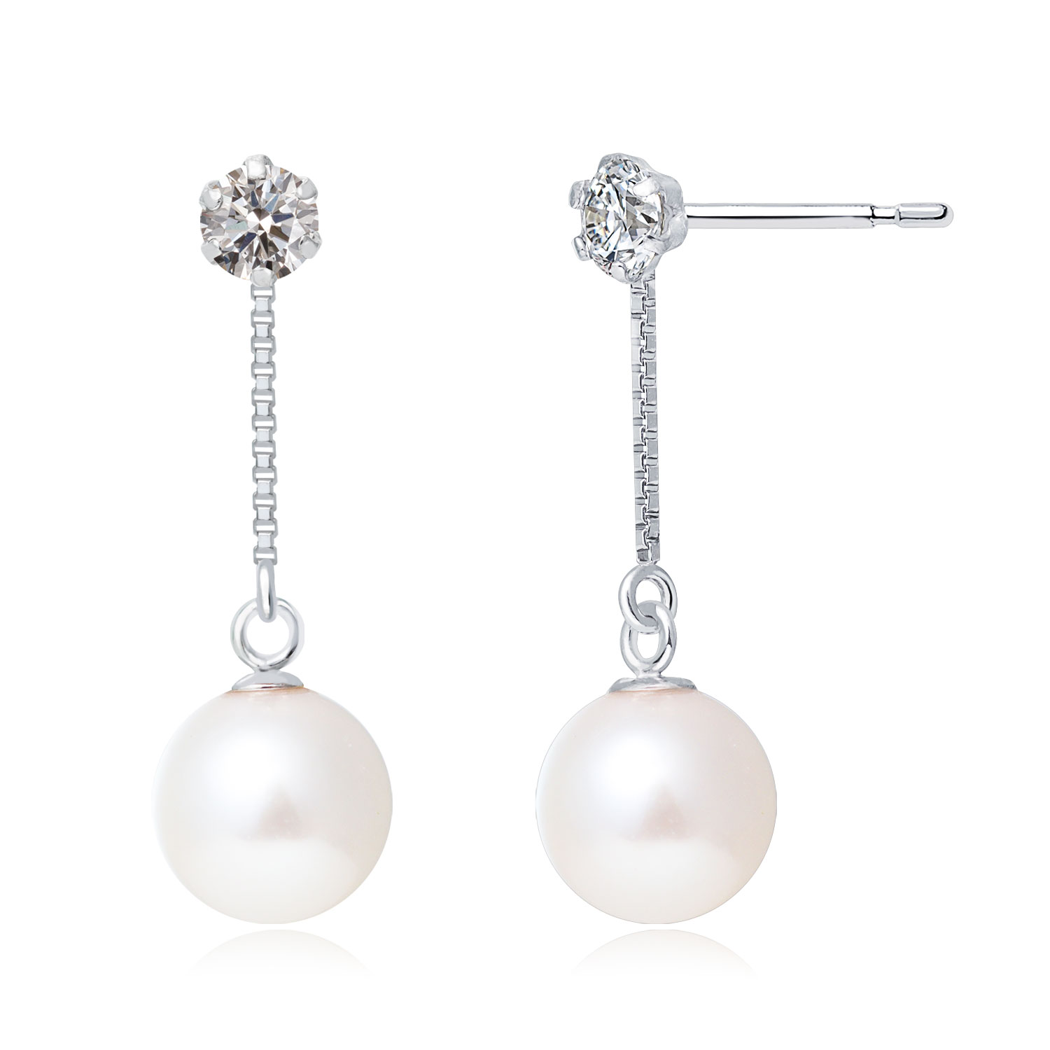 ピアス 両耳 レディース あこや真珠 パール ダイヤモンド 計 0.1ct pt900 プラチナ le71-0016-pt