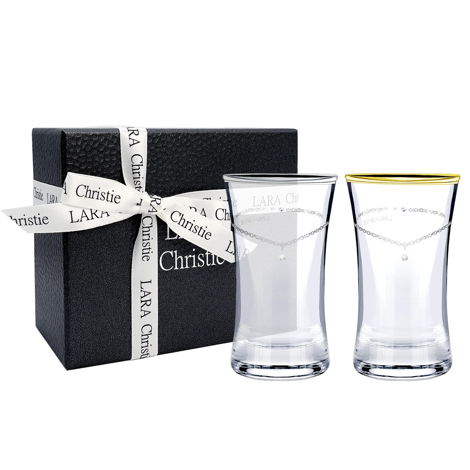 ショットグラス ペア グラス ギフト おちょこ セット プラチナ ゴールド 縁巻き