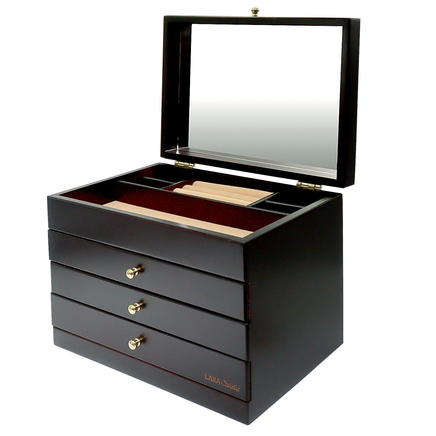 ジュエリー ボックス 木製 アクセサリー ボックス 宝石箱 収納 4段 大容量 lh108-0003