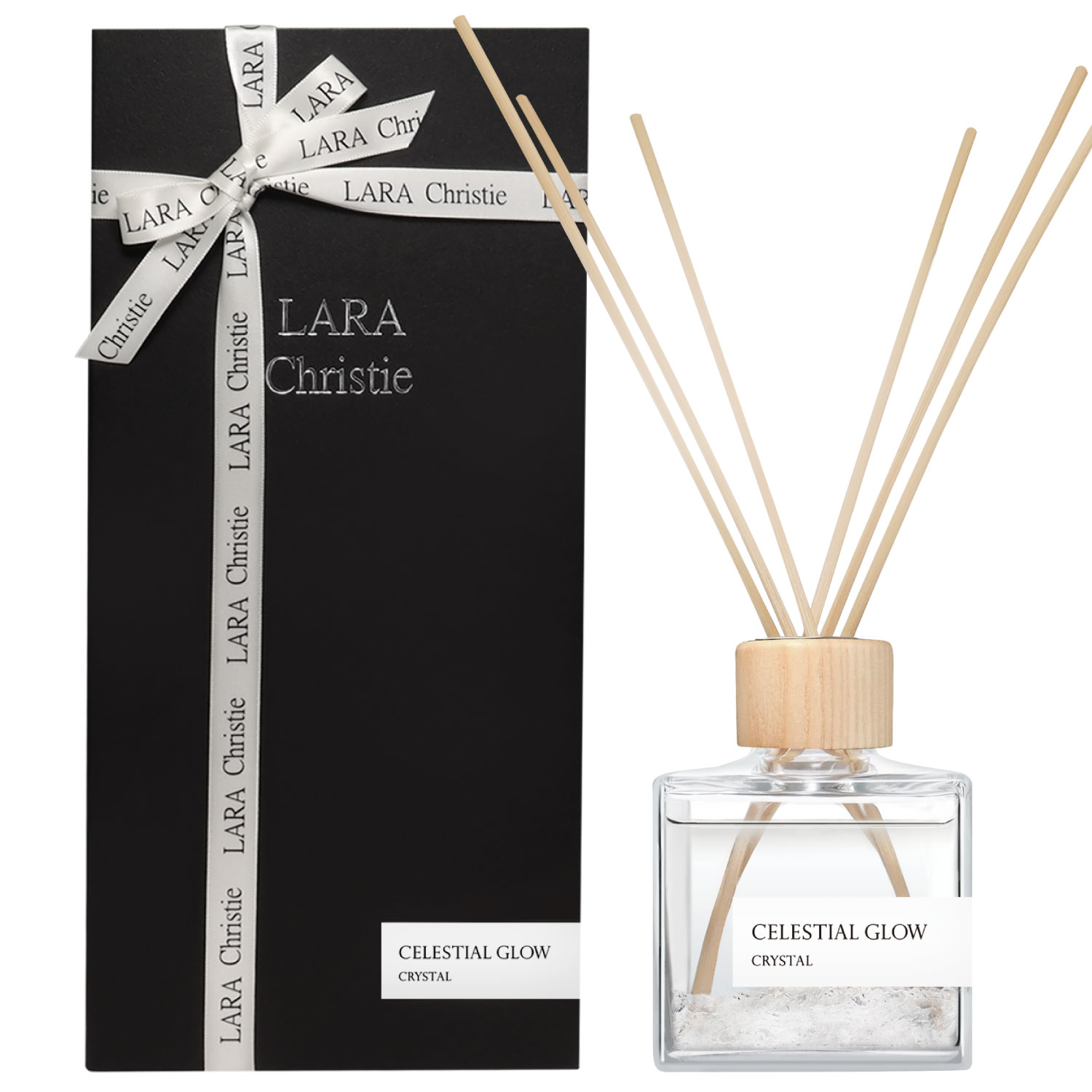 リードディフューザー Selene CELESTIAL GLOW 水晶 クラリセージ ゼラニウム 150mL 本体 ルームフレグランス 芳香剤 室内用 天然石