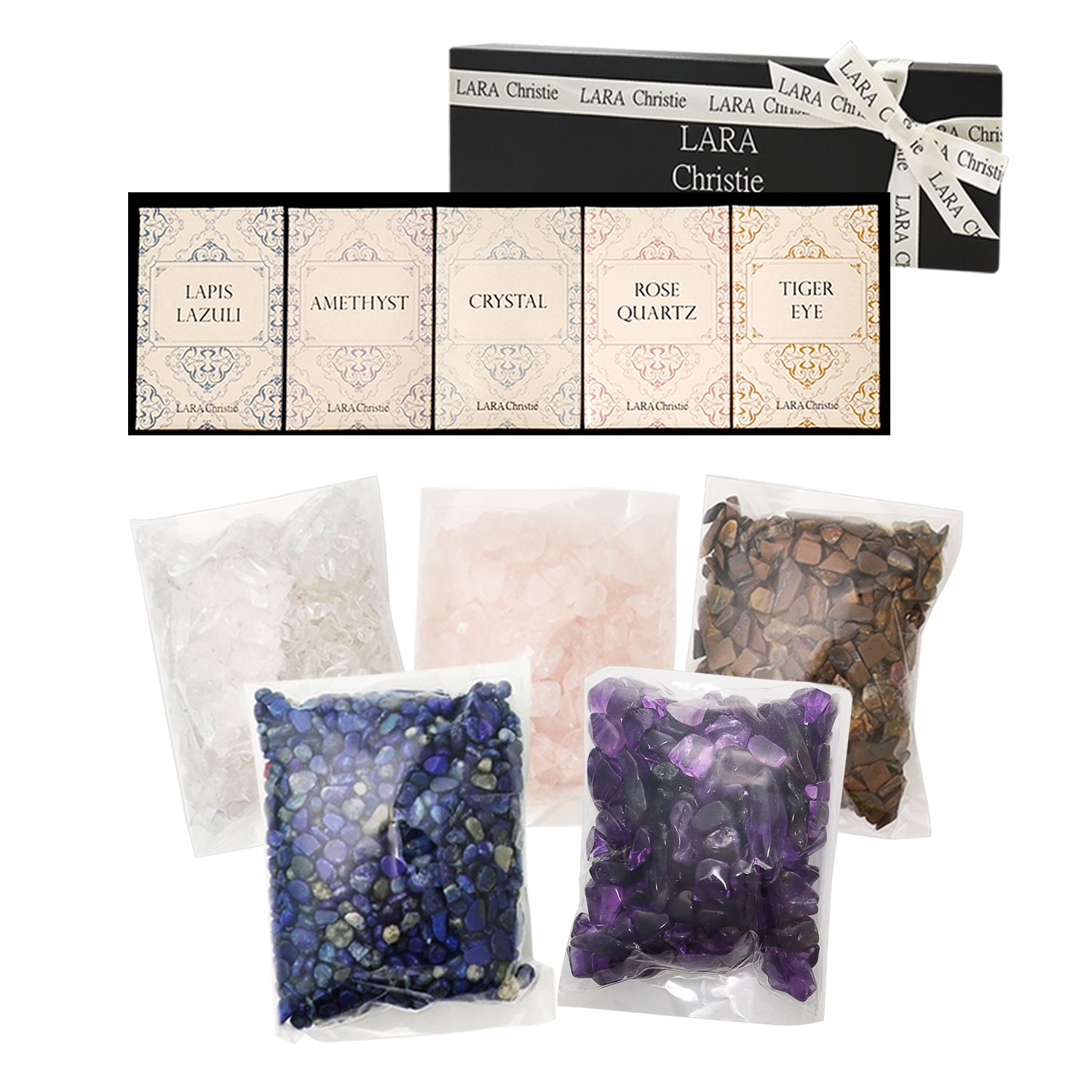 さざれ石 セット 5種 各50g ギフト さざれ パワーストーン 天然石 クリスタル 水晶 ローズクォーツ アメジスト タイガーアイ ラピスラズリ