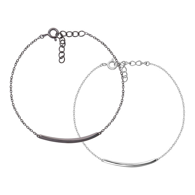 ペア ブレスレット バー デザイン シンプル シルバー925 [ PAIR Label ] b14005-p