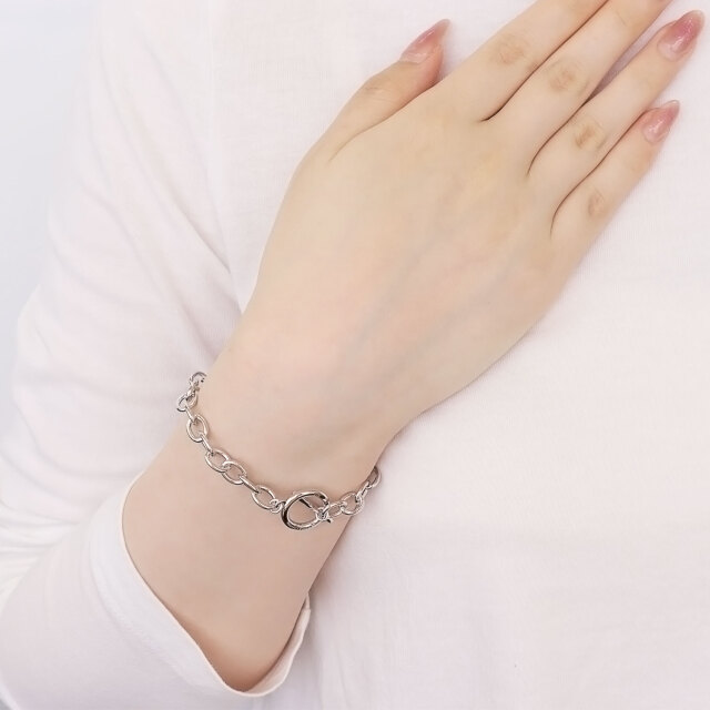 REMIO シルバーチェーン　ブレスレットM-L SILVER 925 Tバーパールチェーンブレスレット 28578 | UNOAERRE