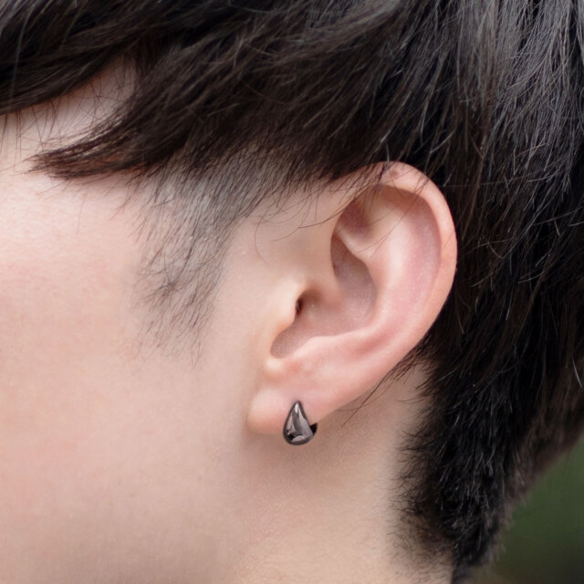 ピアス メンズ フープ シルバー925 [ BLACK Label ]