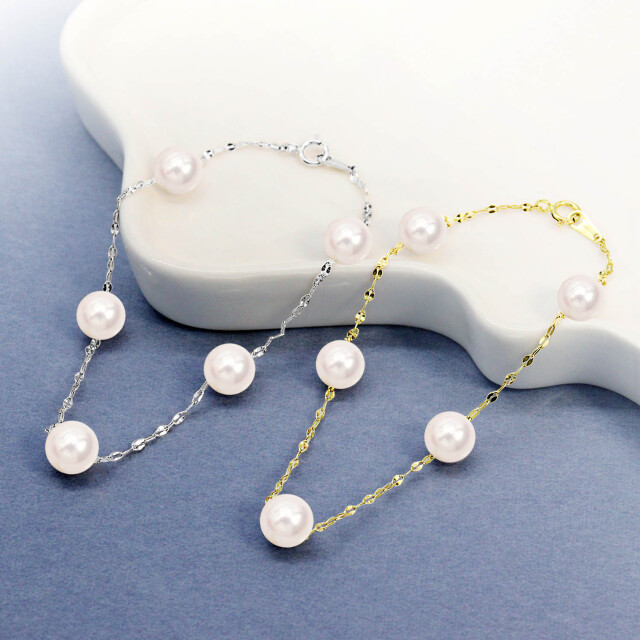 ブレスレット レディース あこや本真珠 花珠 7.0～7.5mm UP 5珠 パール 鑑別書付き lb107-0001